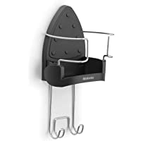 Brabantia 385742 - Soporte de pared para plancha y tabla de planchar- color cromo-negro- negro y gris- acero inoxidable